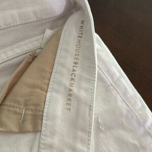 White House Black Market White Straight Crop